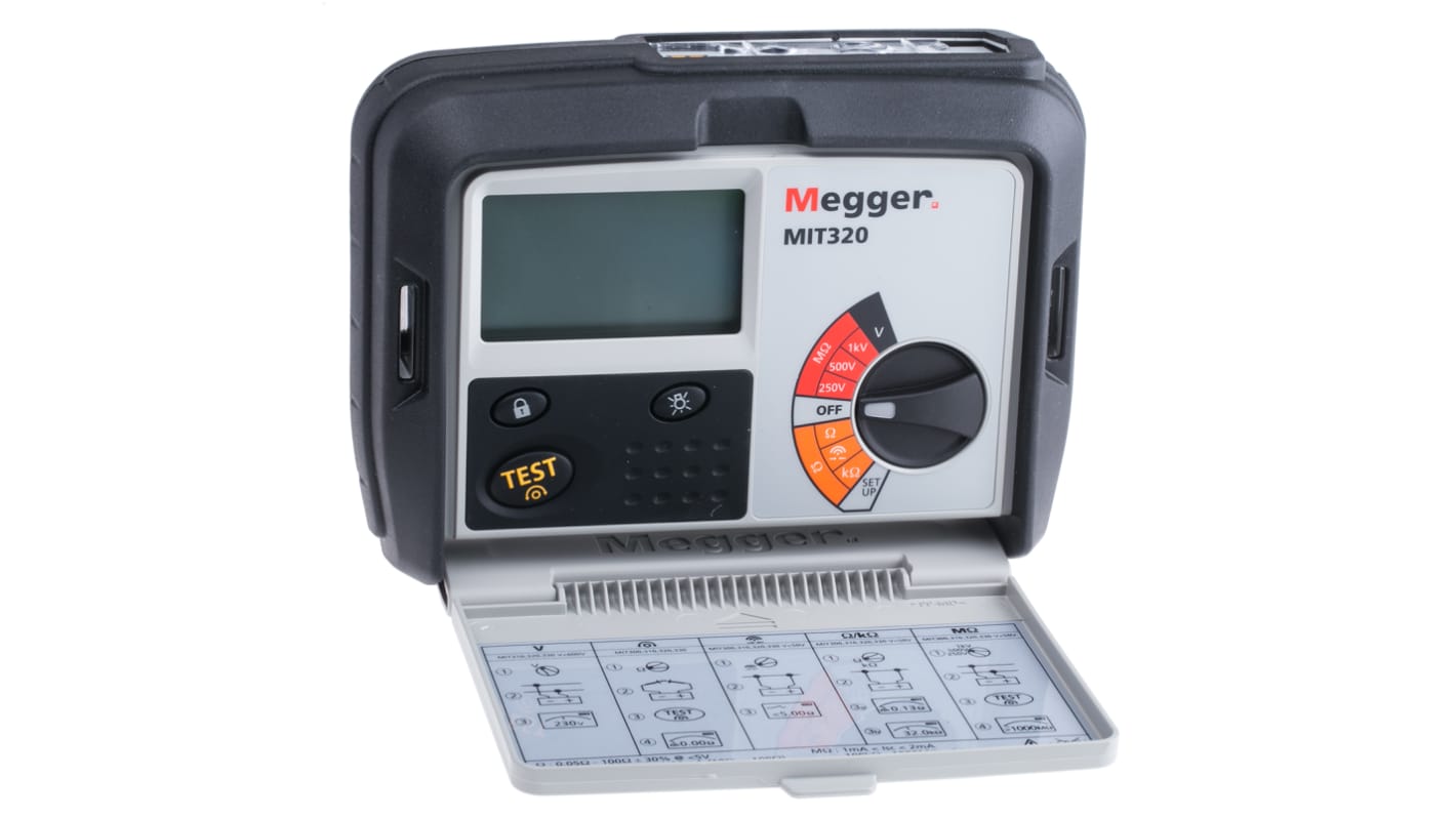 Megger MIT320 Insulation & Continuity Tester, 250V Min, 1000V dc Max, 999MΩ Max, CAT III 600V