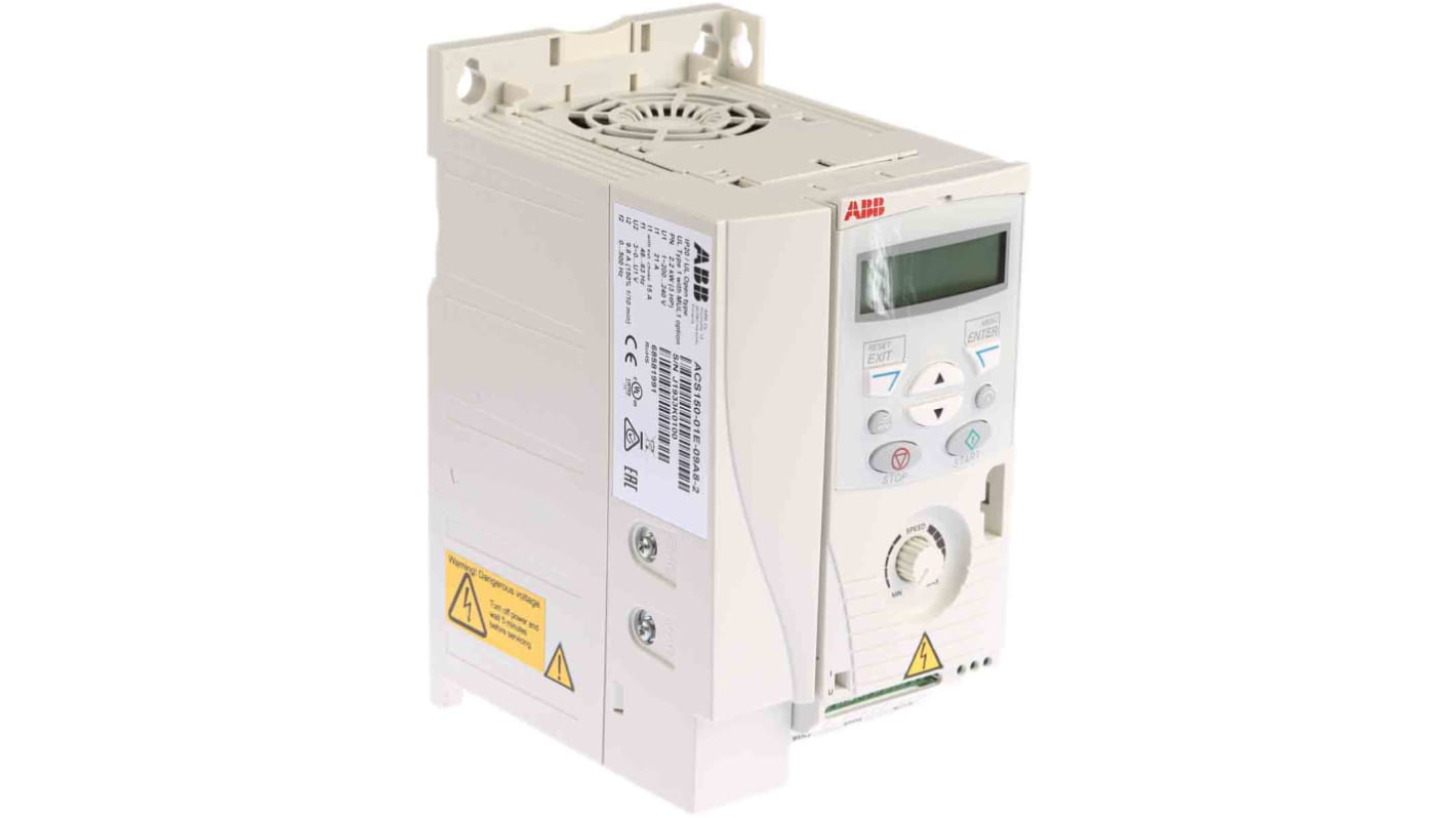 Variador de frecuencia ABB serie ACS150, 2,2 kW, 230 V ac, 1 fase, 9,8 A, 500Hz, IP20