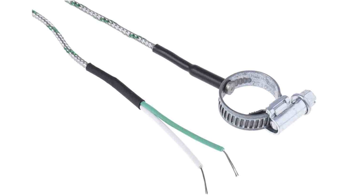 RS PRO Type K Thermocouple 2m Length, 13 → 20mm Diameter → +1100°C