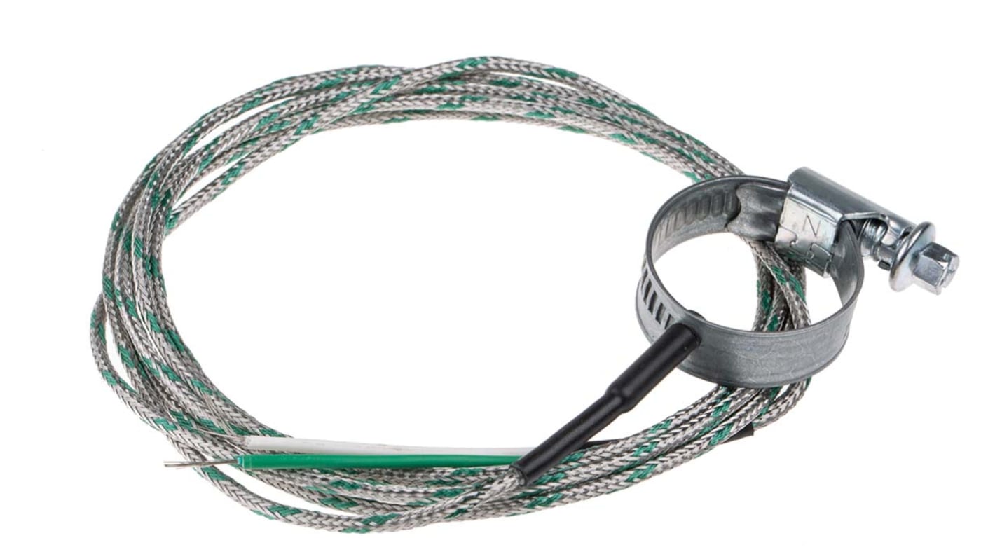 Termopar tipo K RS PRO, Ø sonda 22 → 30mm x 2m, temp. máx +1100°C, cable de 2m, conexión Cable