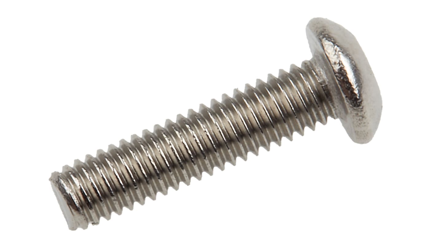 RS PRO Plain Button Stainless Steel Tamper Proof Security Screw, M3 x 12mm