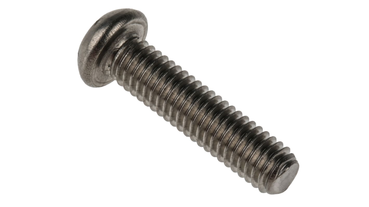 RS PRO Plain Button Stainless Steel Tamper Proof Security Screw, M6 x 25mm