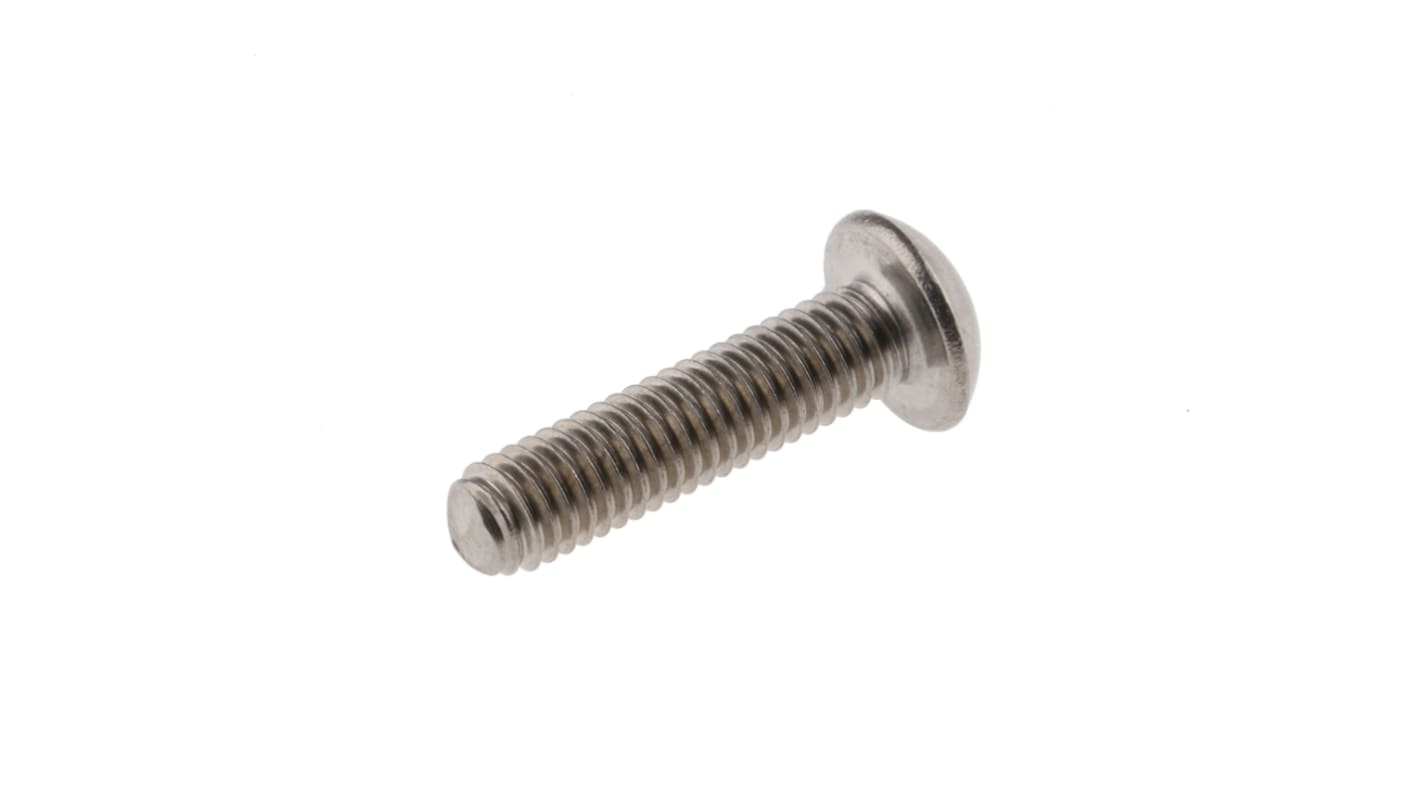 RS PRO Plain Button Stainless Steel Tamper Proof Security Screw, M3 x 12mm