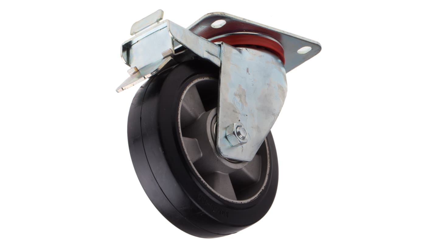 RS PRO Braked Swivel Castor Wheel, 330kg Capacity, 160mm Wheel