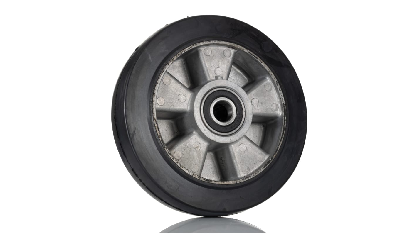 RS PRO Black Rubber Abrasion Resistant, Quiet Operation Trolley Wheel, 400kg