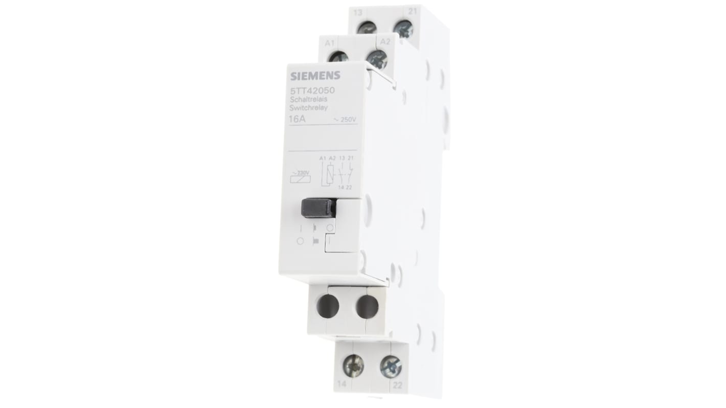 Relè di potenza Siemens serie 5TT4, SPDT, bobina 230V ca, Guida DIN