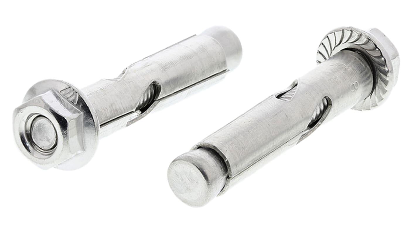 Fissaggio per muro RS PRO in Acciaio inox, Ø foro di fissaggio 8mm, L 40mm