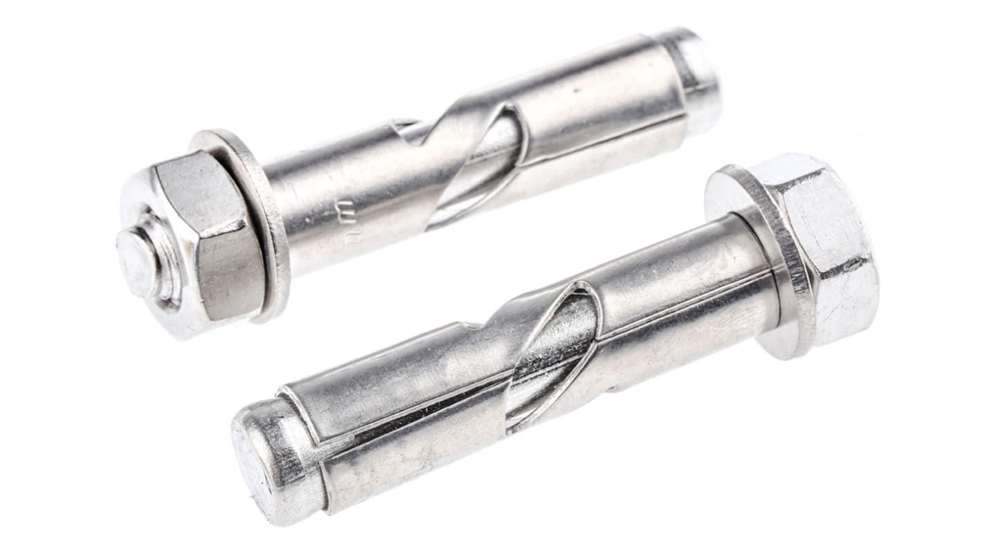 Fissaggio per muro RS PRO in Acciaio inox, Ø foro di fissaggio 12mm, L 60mm