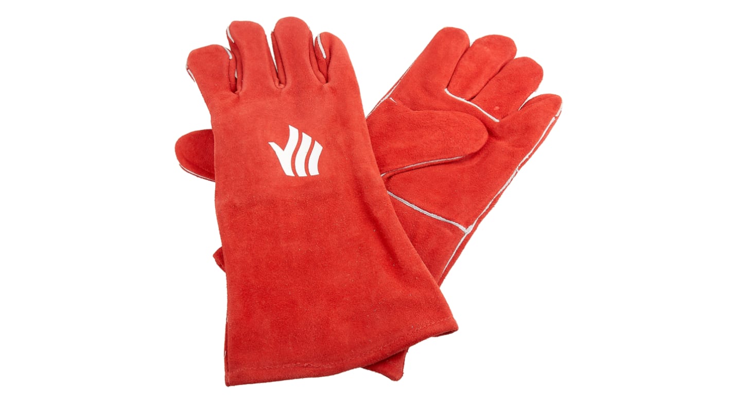 Polyco Healthline Red Leather  Gloves, Size 9, Large