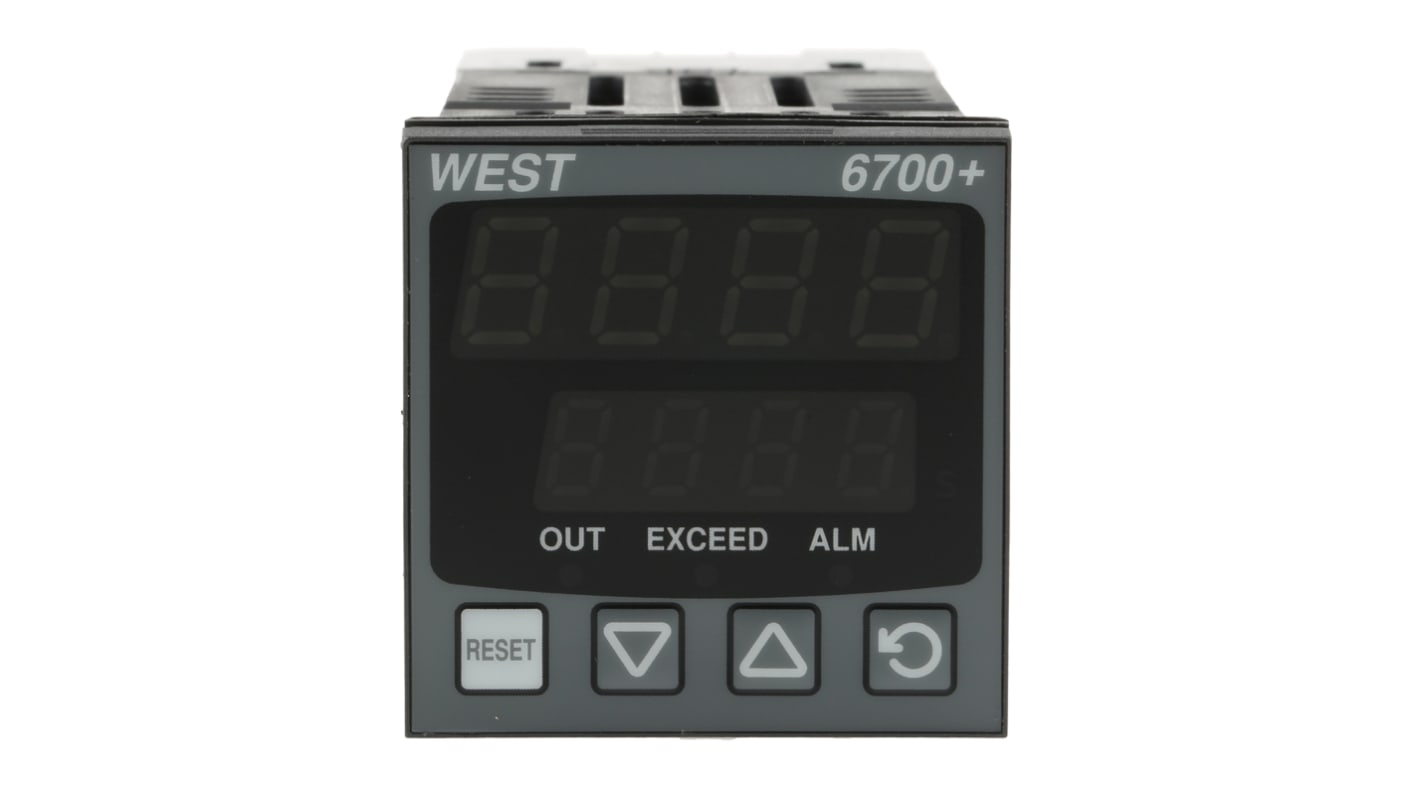 Régulateur de température PID West Instruments, P6700, 100 → 240 V c.a., 48 x 48 (1/16 DIN)mm, 1 sortie sorties , Relais