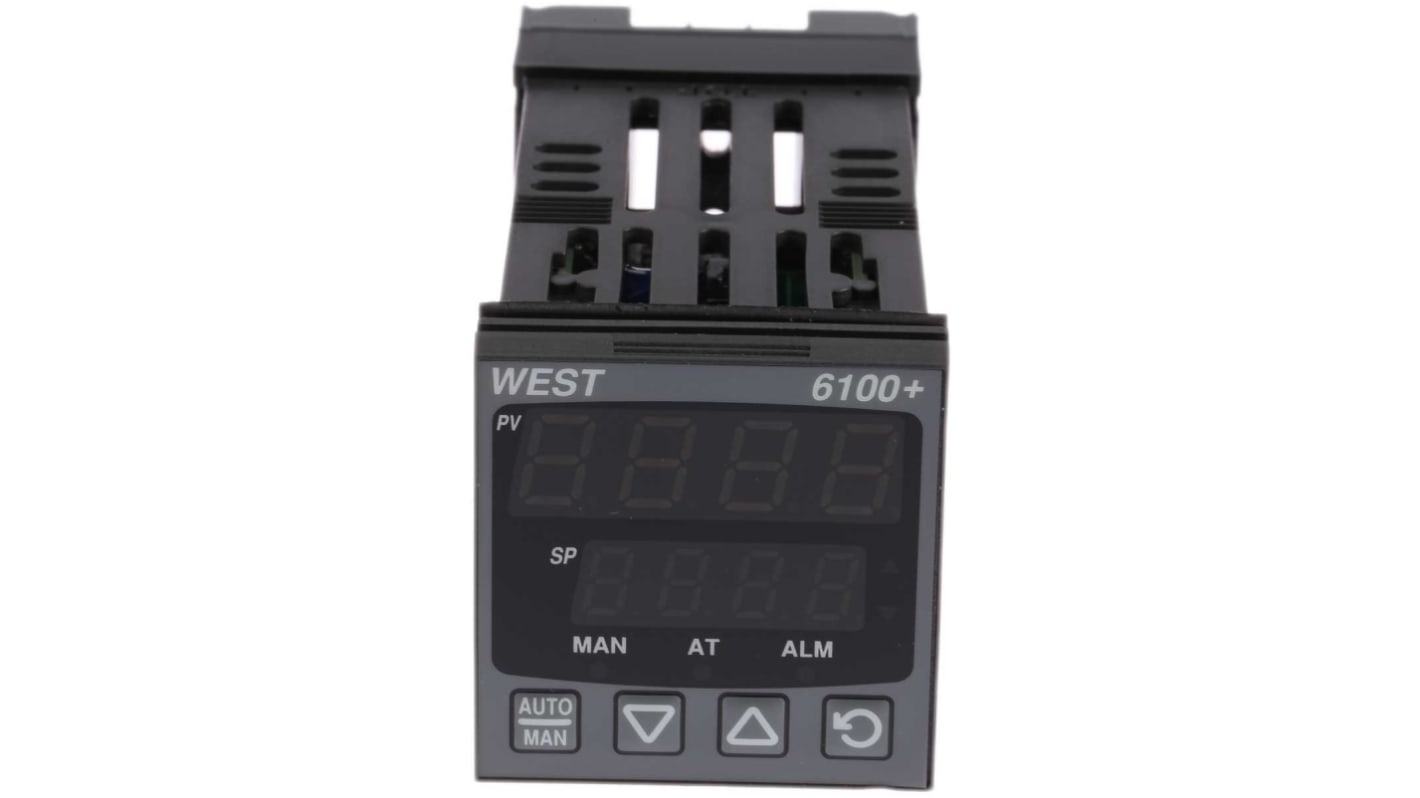 West Instruments P6100 PID Temperature Controller, 48 x 48 (1/16 DIN)mm, 1 Output SSR, 24 → 48 V ac/dc Supply