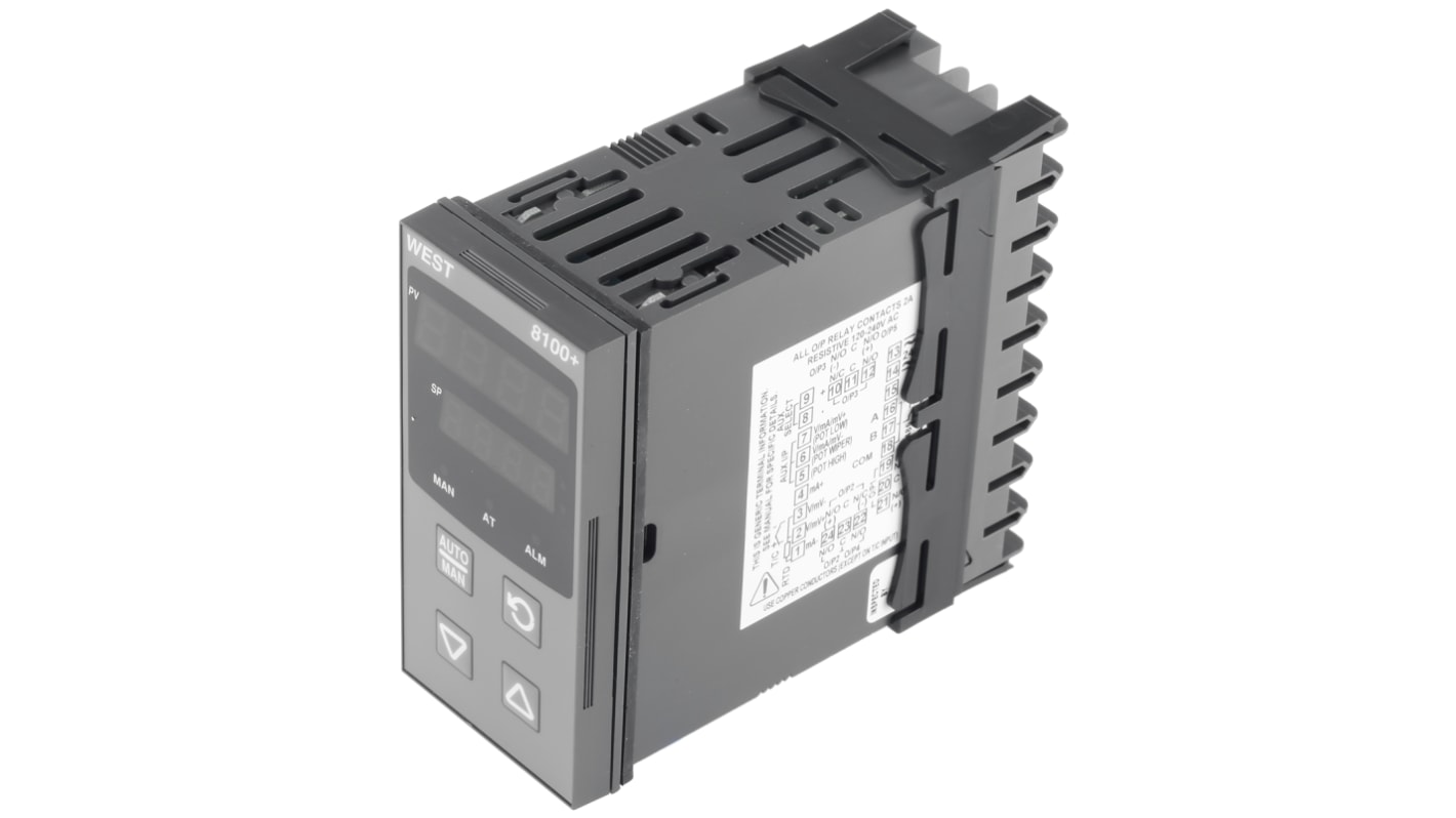 West Instruments P8100 PID Temperature Controller, 96 x 48 (1/8 DIN)mm, 1 Output Relay, 24 → 48 V ac/dc Supply