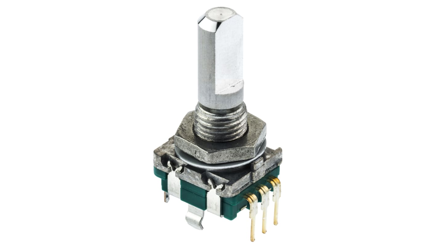 Alps Alpine 15 Pulse Mechanical Rotary Encoder Flat Shaft (Not Indexed), Through Hole