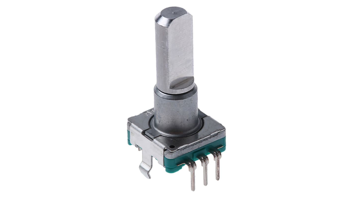 Alps 15 Pulse Incremental Mechanical Rotary Encoder with a 6 mm Flat Shaft, Through Hole