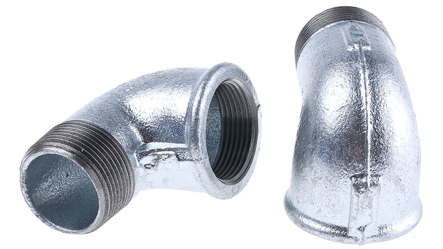 Georg Fischer Galvanised Malleable Iron Fitting, 90° Elbow, Male BSP 1-1/4in to Female BSP 1-1/4in