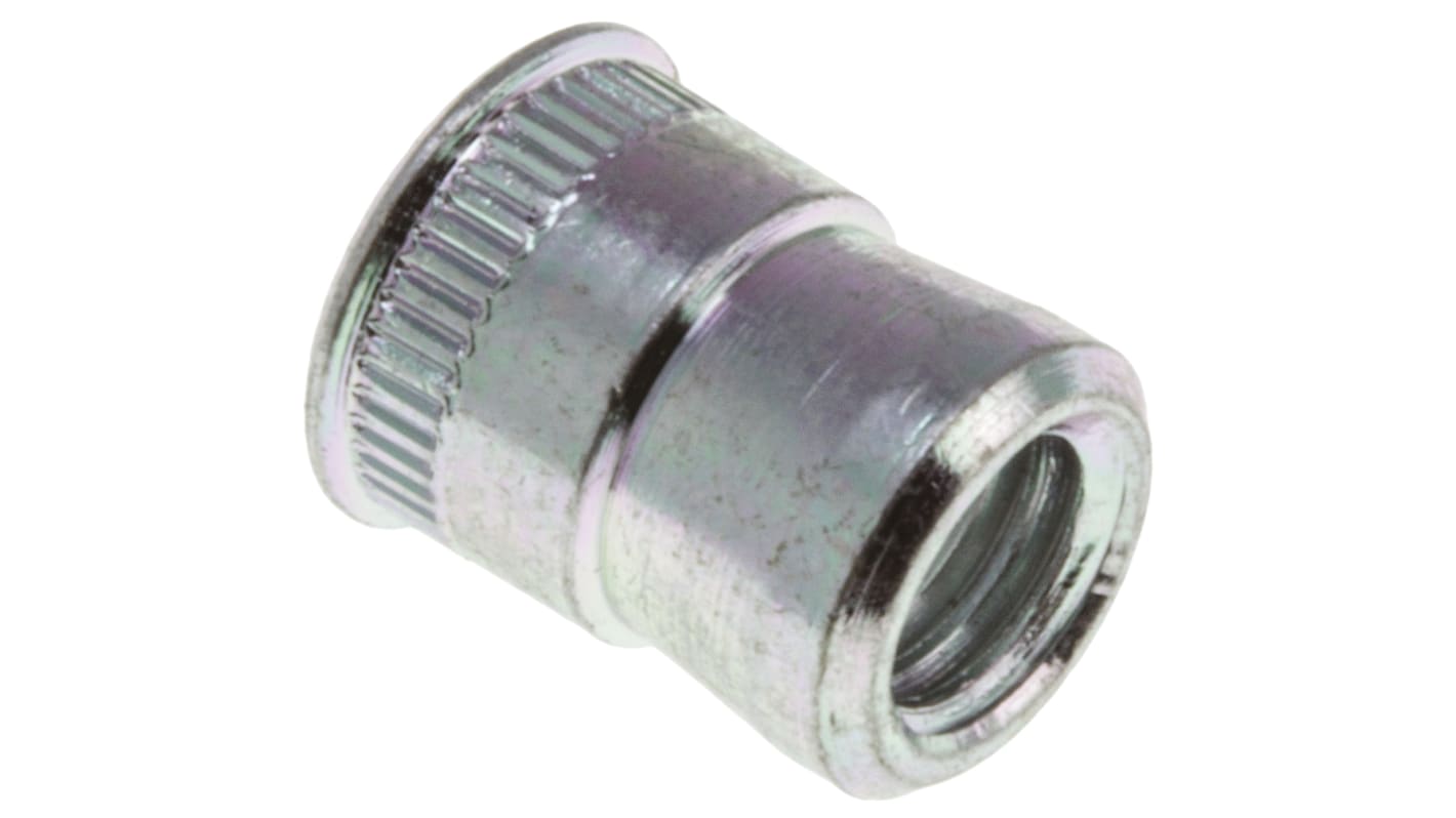 Inserto filettato in Acciaio Passivato chiaro, Galvanizzato POP, M5, Ø flangia 7.77mm, Ø foro di fissaggio 7mm