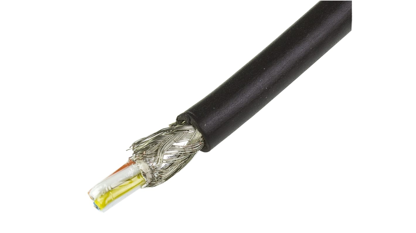 Cavo Ethernet Cat5 (SF/UTP) HARTING, guaina in PVC col. Nero, L. 100m, Senza terminazione