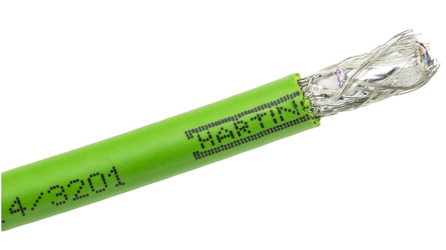 HARTING Ethernet-kabel Cat5, Grøn PVC kappe, 20m