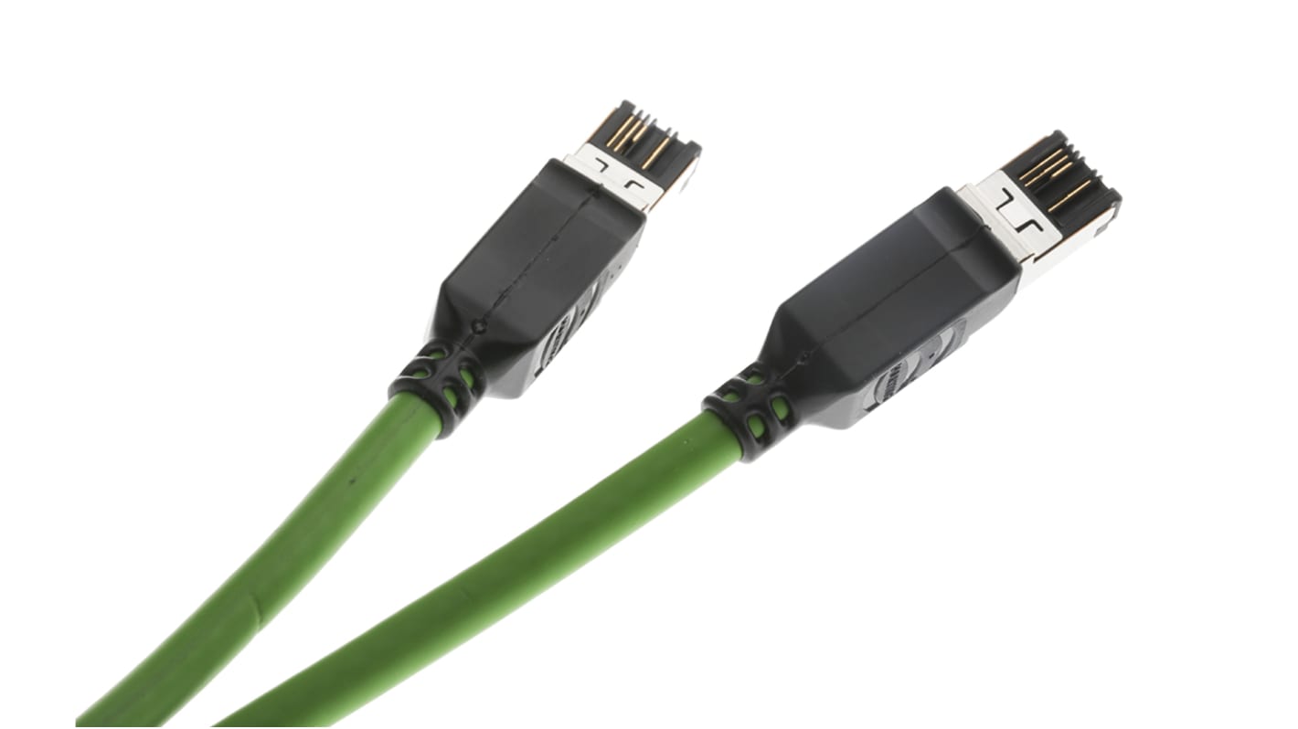 Câble Ethernet catégorie 5 U/FTP HARTING, Vert, 5m PVC Avec connecteur Droit