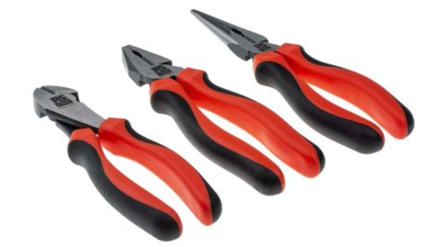 RS PRO 3-Piece Plier Set, 200 mm Overall