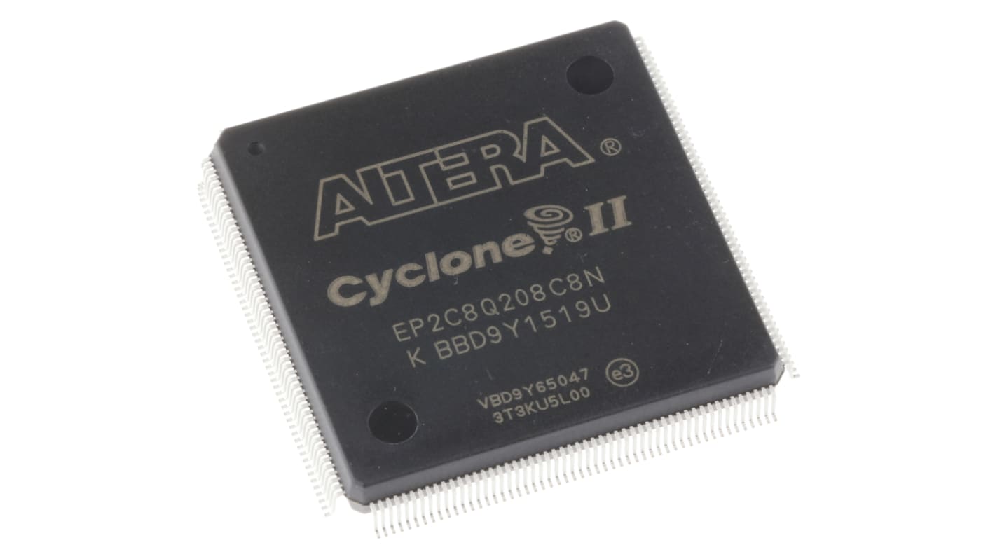 FPGA Altera EP2C8Q208C8N Cyclone II, 8256 celle, 8256 block, PQFP 208 Pin, 1,15 → 1,25 V