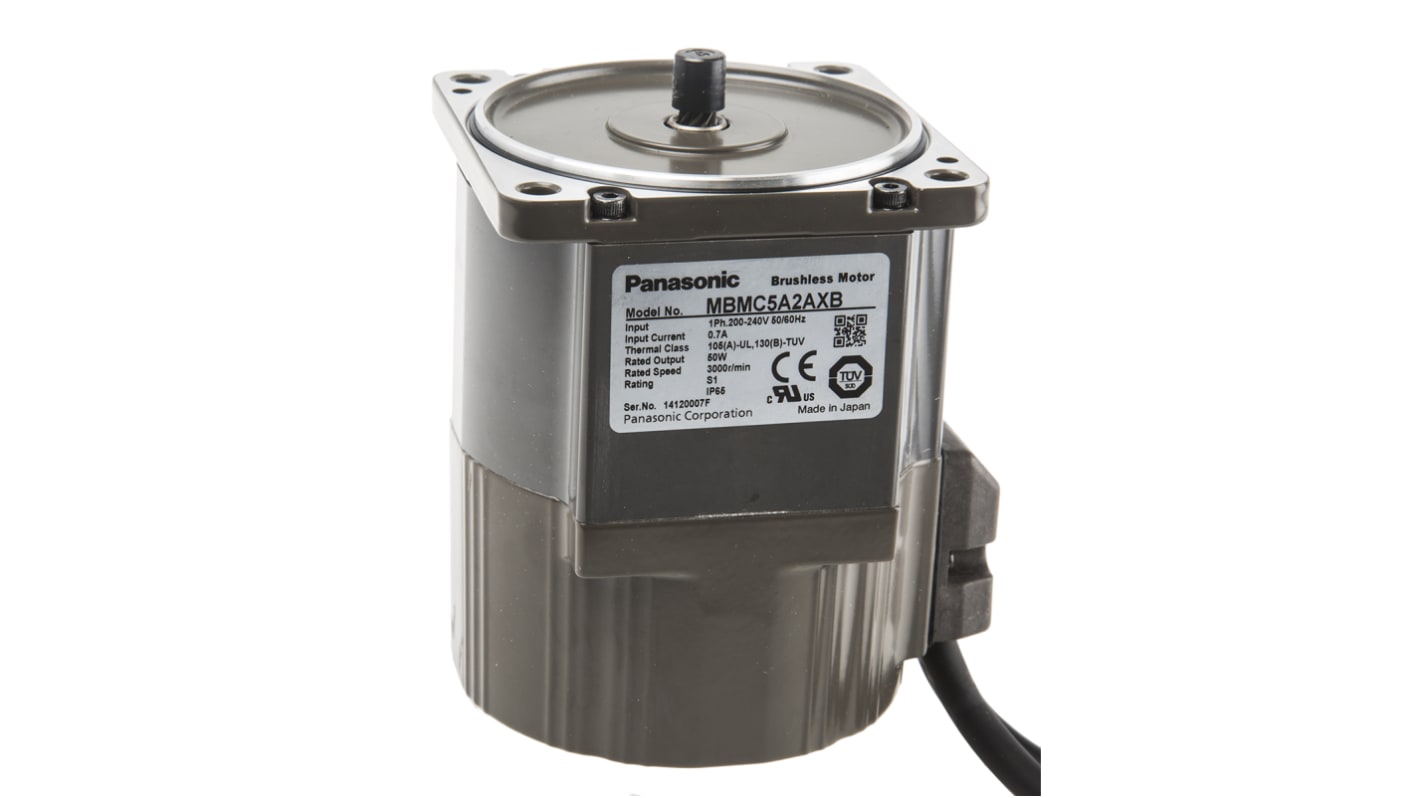 Motore c.a. monofase Brushless Panasonic, 3000 giri/min a 230 V, 50 W, da 200 → 240 V c.a.