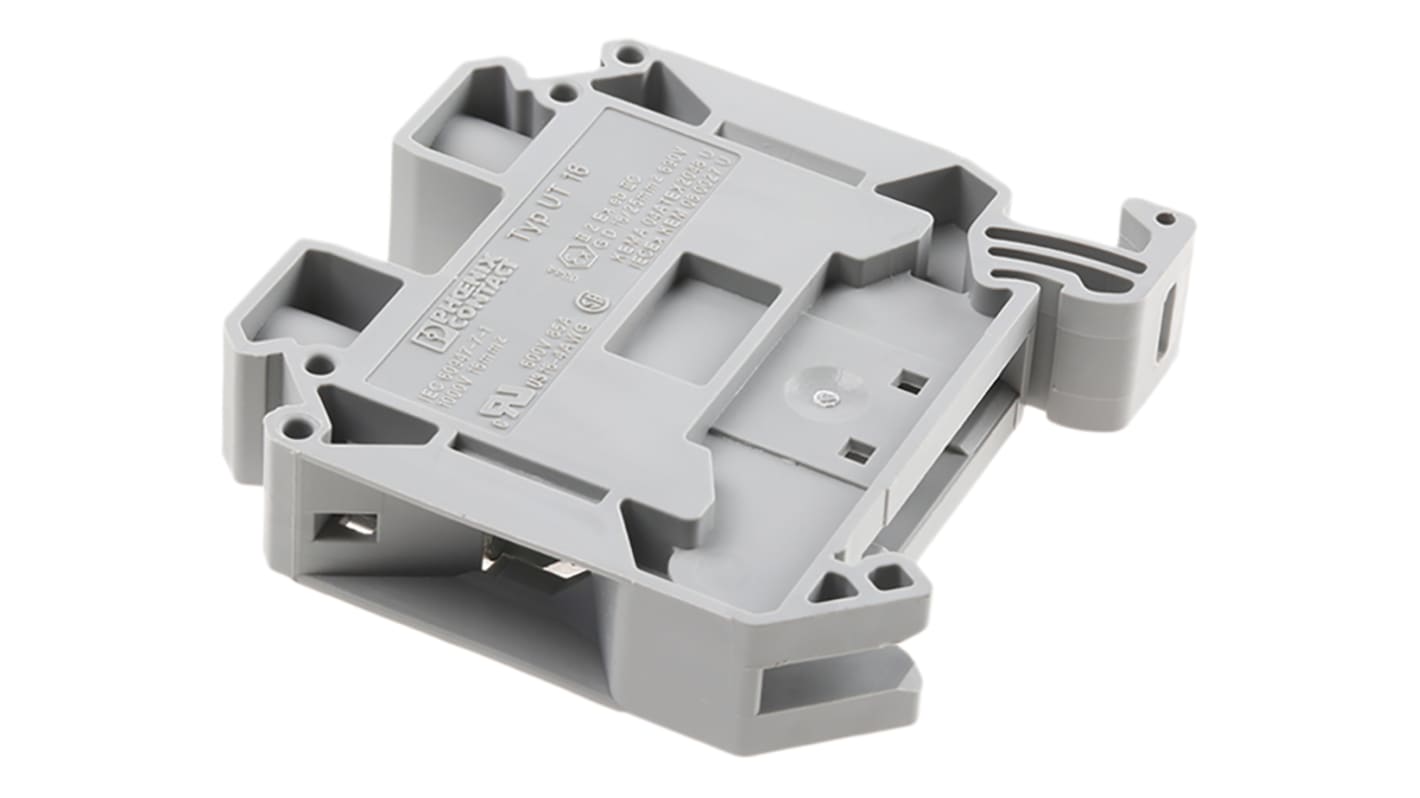 3044199 Phoenix Contact UT 16 Series Grey Feed Through Terminal Block
