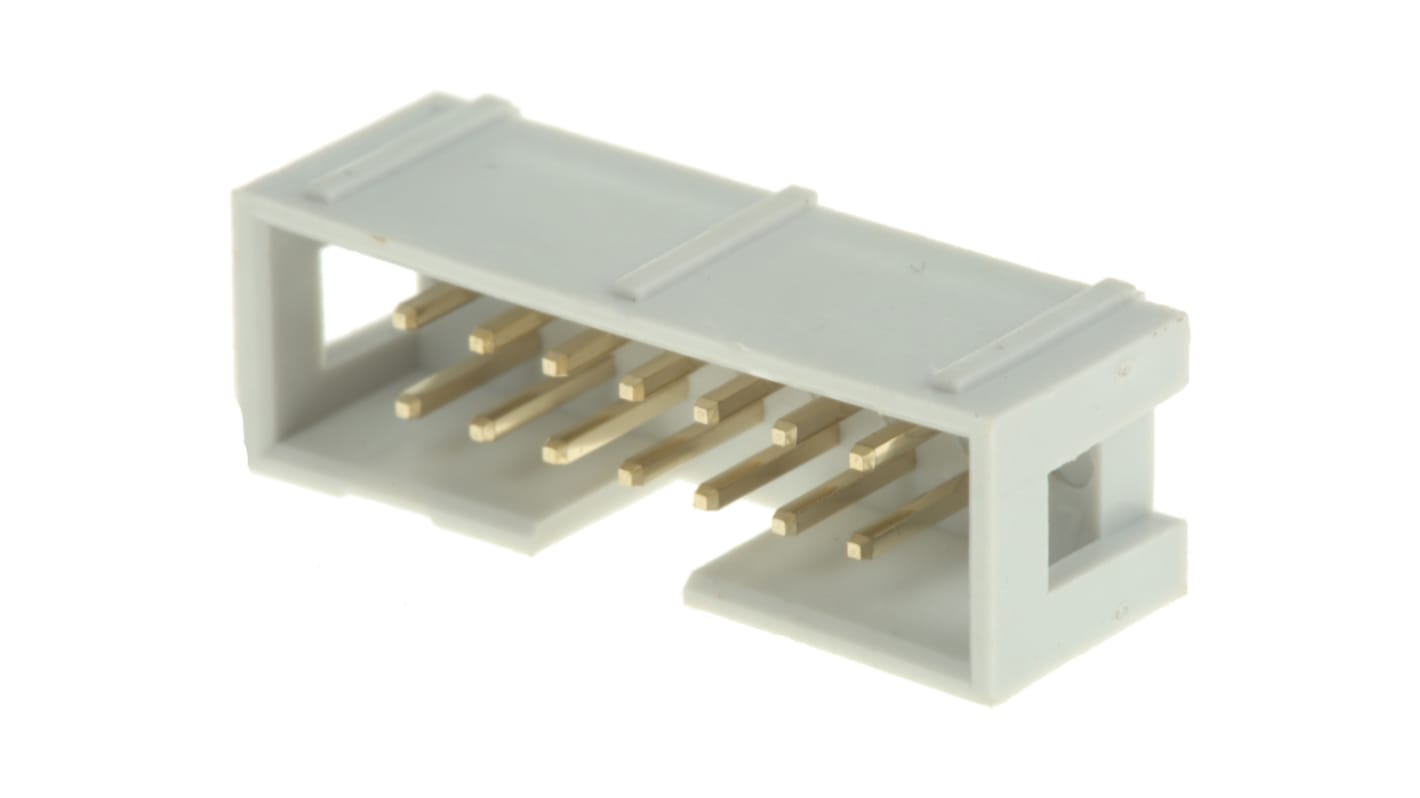 Conector macho para PCB RS PRO de 14 vías, 2 filas, paso 2.54mm, terminación IDC, Montaje en orificio pasante