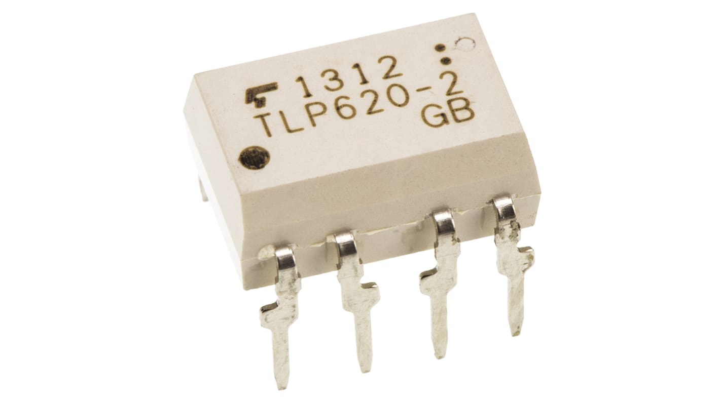 Toshiba, TLP620-2(F) AC Input Transistor Output Dual Optocoupler, Through Hole, 8-Pin PDIP