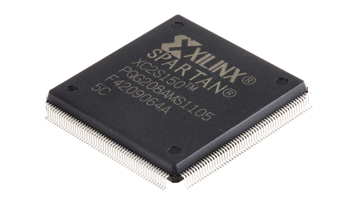 Xilinx FPGA XC2S150-5PQG208C, Spartan-II 3888 Cells, 150000 Gates, 55296bit, 864 Blocks, 208-Pin PQFP