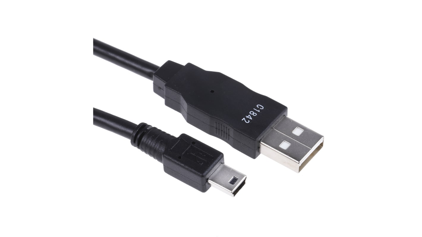 Kabel USB Złącze A USB A Złącze B Mini USB B dł. 1m Przewód USB USB 2.0 kolor: Czarny