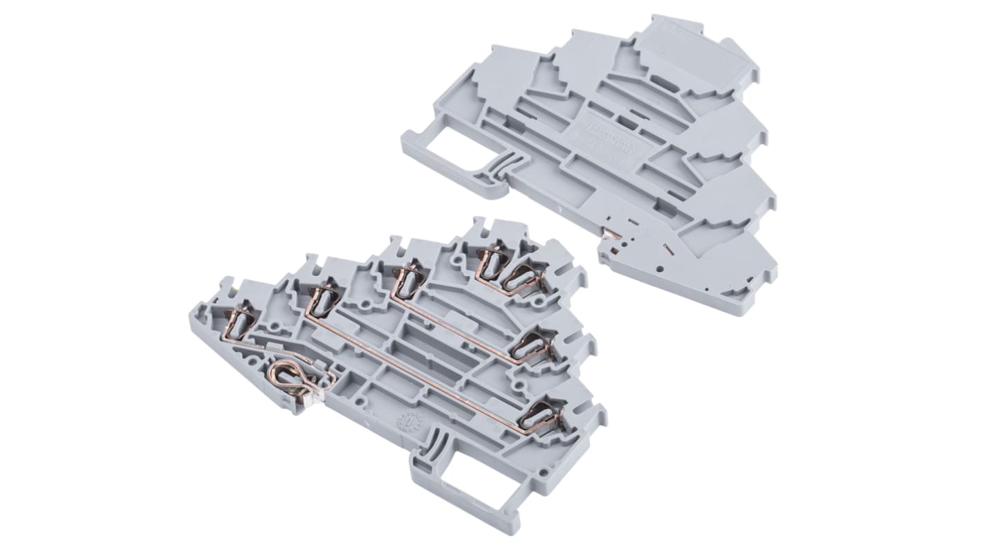 Bloc de jonction rail DIN Phoenix Contact ST 2.5-PE/3L, 0.081 → 3.32mm², Fixation à ressort, Gris