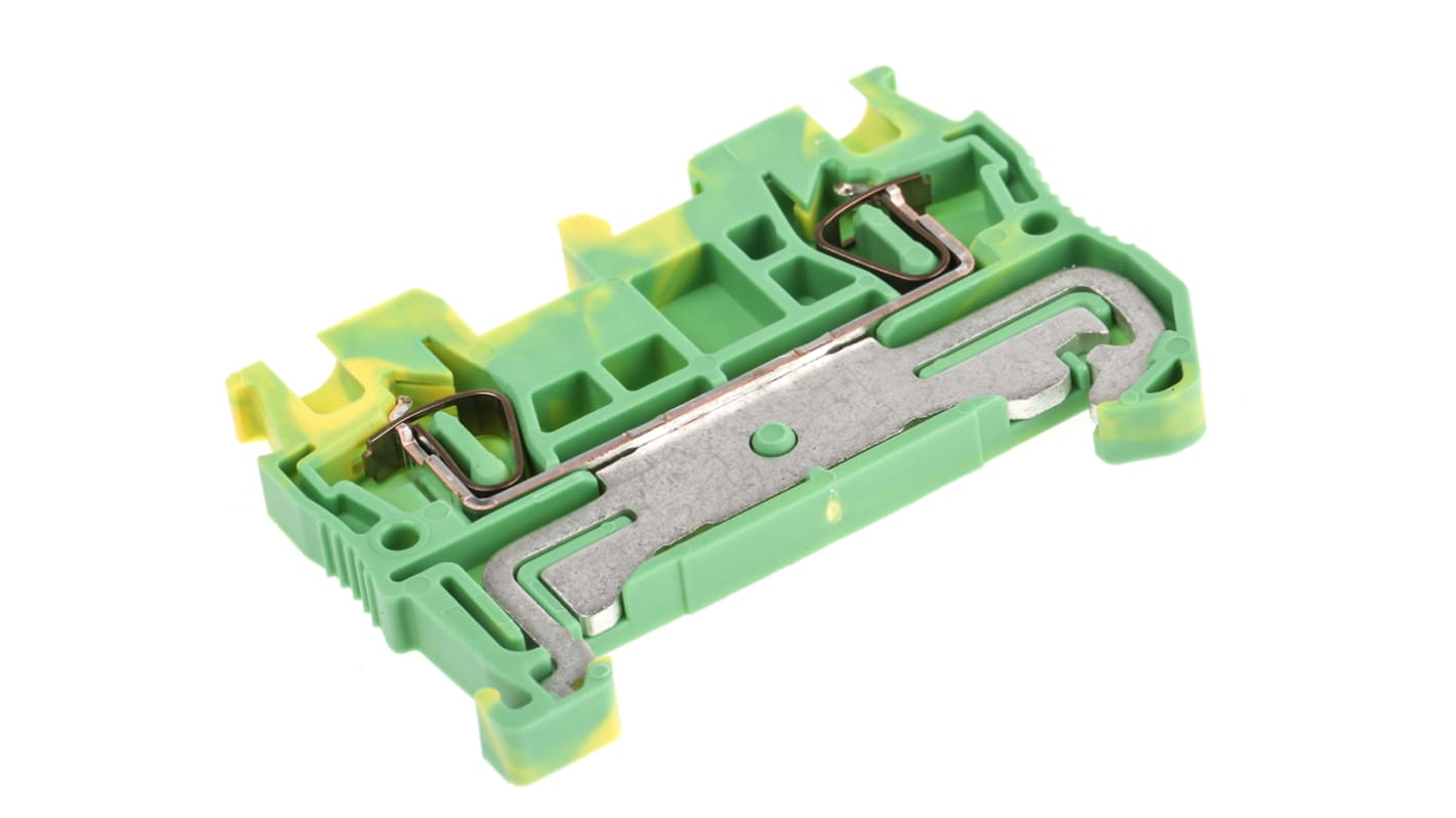 Phoenix Contact ST 1.5-PE Series Green/Yellow Earth Terminal Block, 0.08 → 1.5mm², Single-Level, Spring Clamp