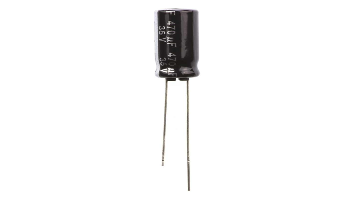 Panasonic NHG, THT Aluminium-Elektrolyt Kondensator 470μF ±20% / 35V dc, Ø 10mm x 16mm, bis 105°C