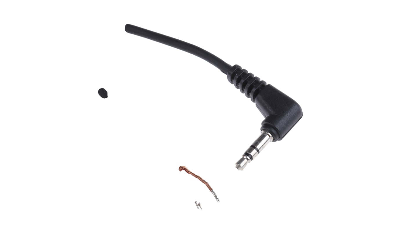 Switchcraft Aux-kabel, 3,5 mm stereojack til Utermineret, Sort kappe