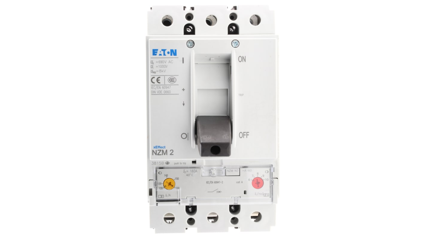 MCCB Eaton, 3 Polos, 160A, Capacidad de Ruptura 50 kA, Montaje fijo, xEnergy, Eaton Moeller