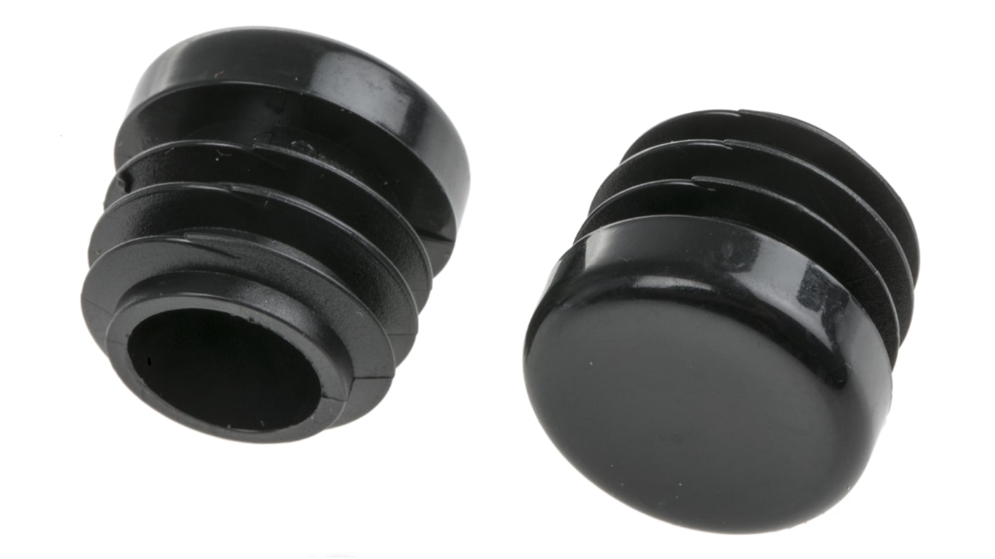 Tapón para tubo redondo Negro, para diámetro externo de tubo de 19mm