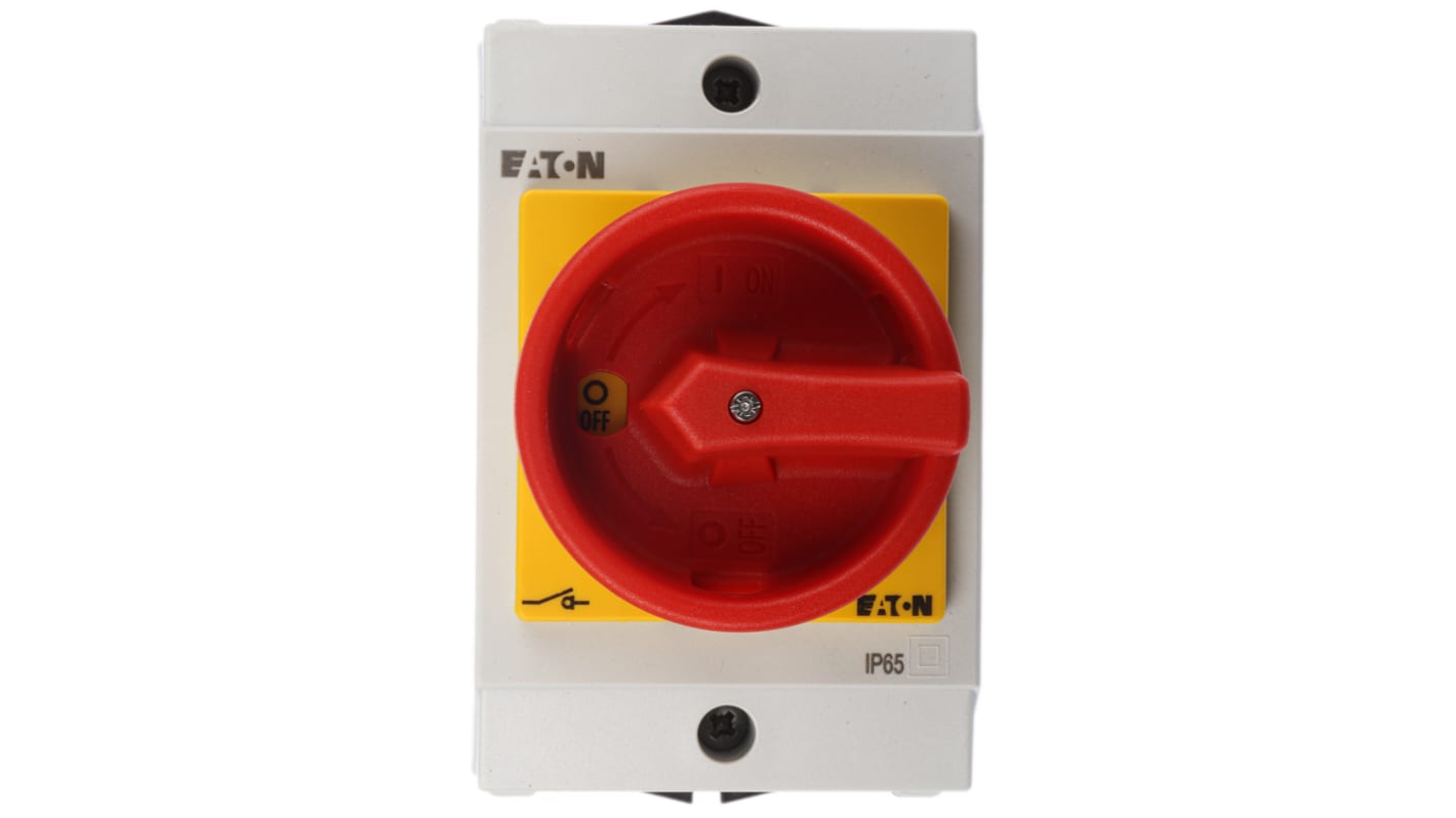 Eaton 3P Pole Surface Mount Isolator Switch - 20A Maximum Current, 6.5kW Power Rating, IP65