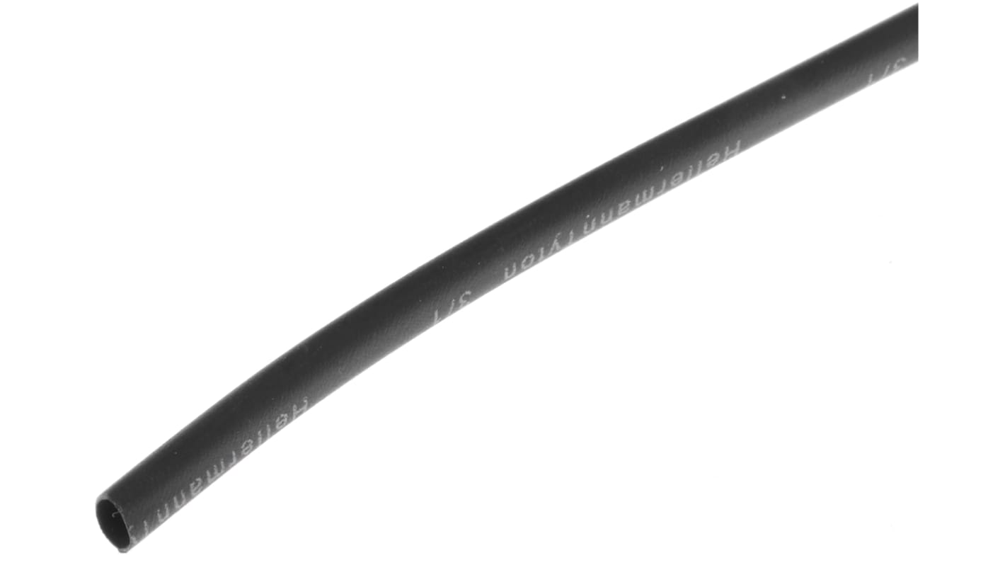 HellermannTyton Heat Shrink Tubing, Black 3mm Sleeve Dia. x 1m Length 3:1 Ratio, TREDUX Series