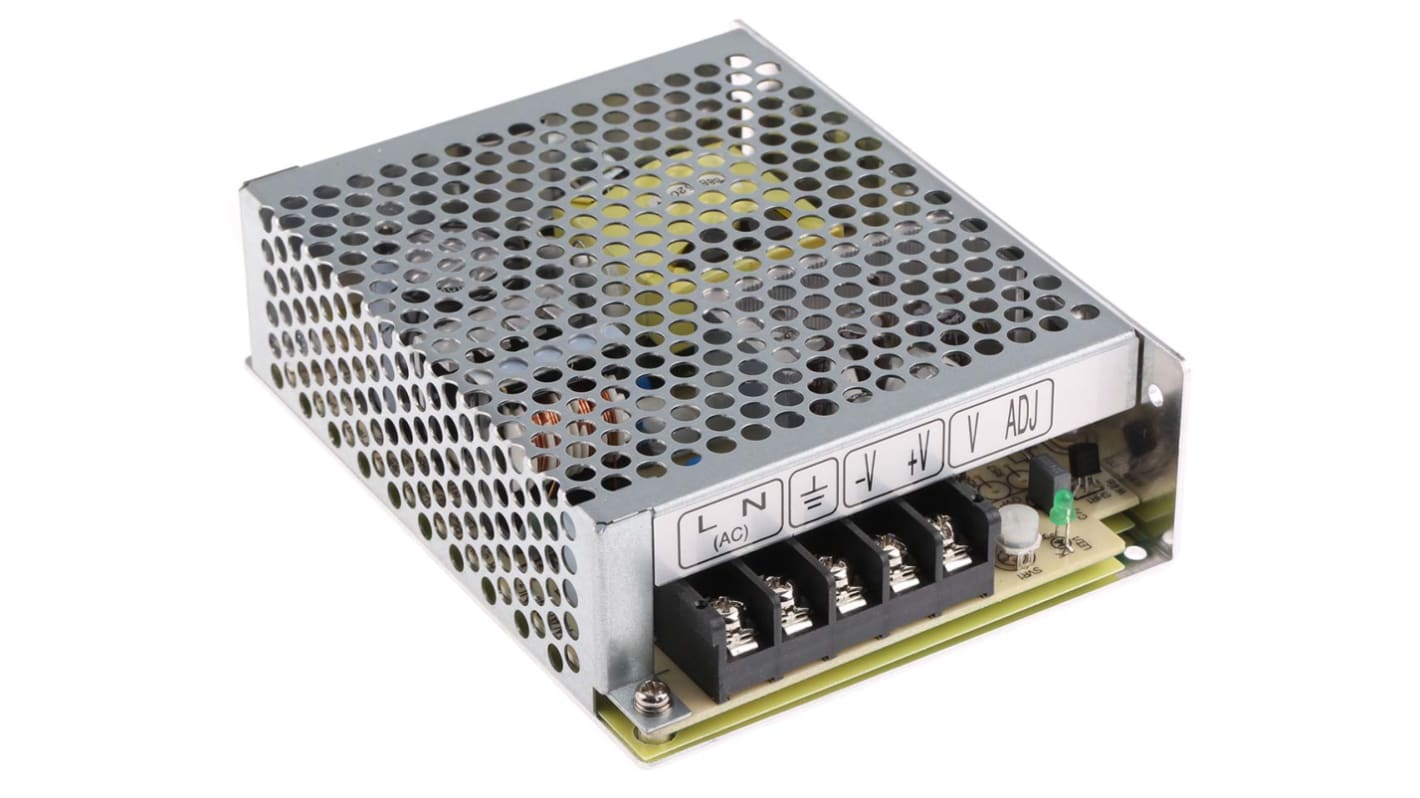 MEAN WELL Switching Power Supply, RS-75-15, 15V dc, 5A, 75W, 1 Output, 125 → 373 V dc, 88 → 264 V ac