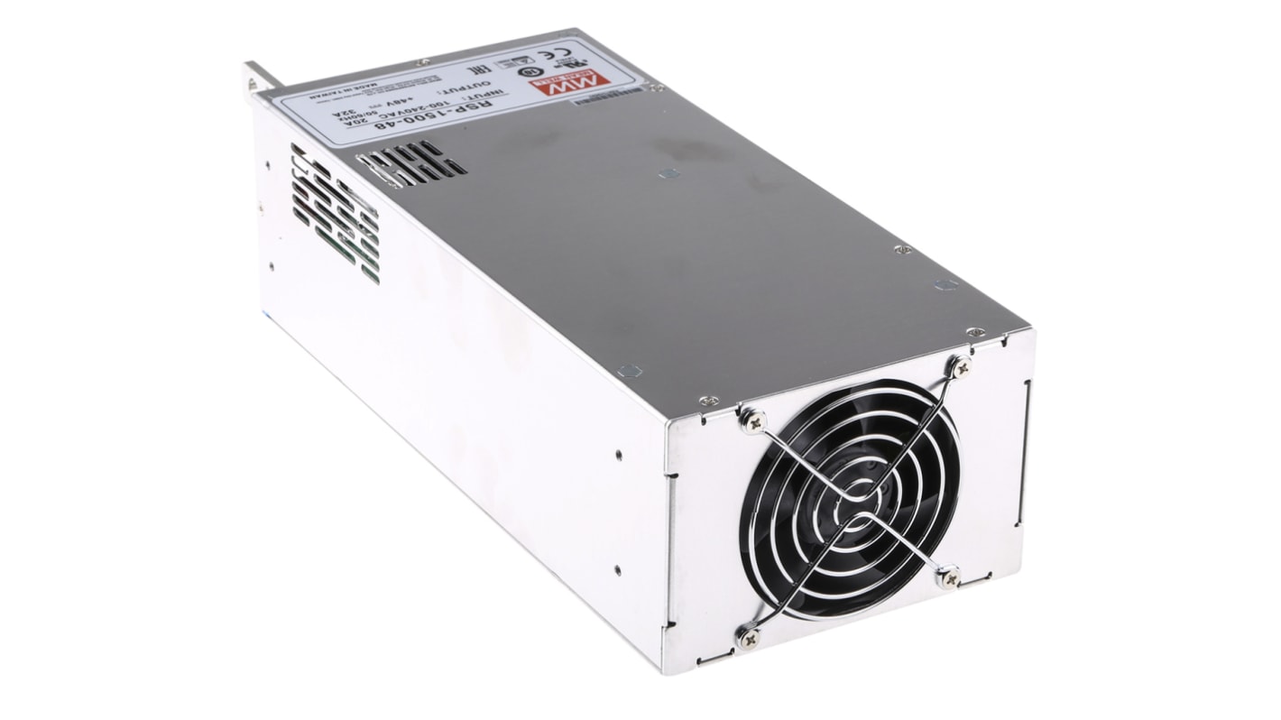 Alimentatore switching MEAN WELL RSP-1500-48, 1.5kW, ingresso 127 → 370 V dc, 90 → 264 V ac, uscita 48V