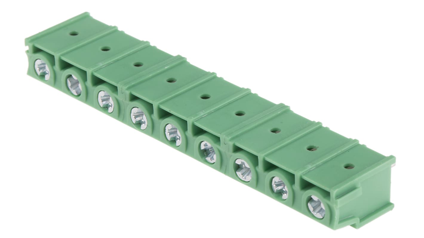 Phoenix Contact PT 2.5/ 9-7.5-H Series PCB Terminal Block, 7.5mm Pitch, Through Hole Mount, Screw Termination