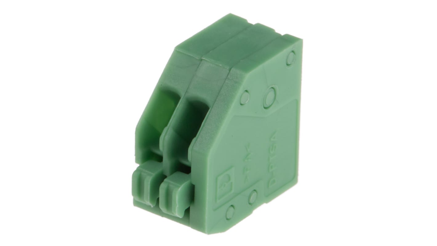 Phoenix Contact PTSA 0.5/ 2-2.5-F Series PCB Terminal Block, 2.5mm Pitch, Through Hole Mount, 1-Row, Solder Termination