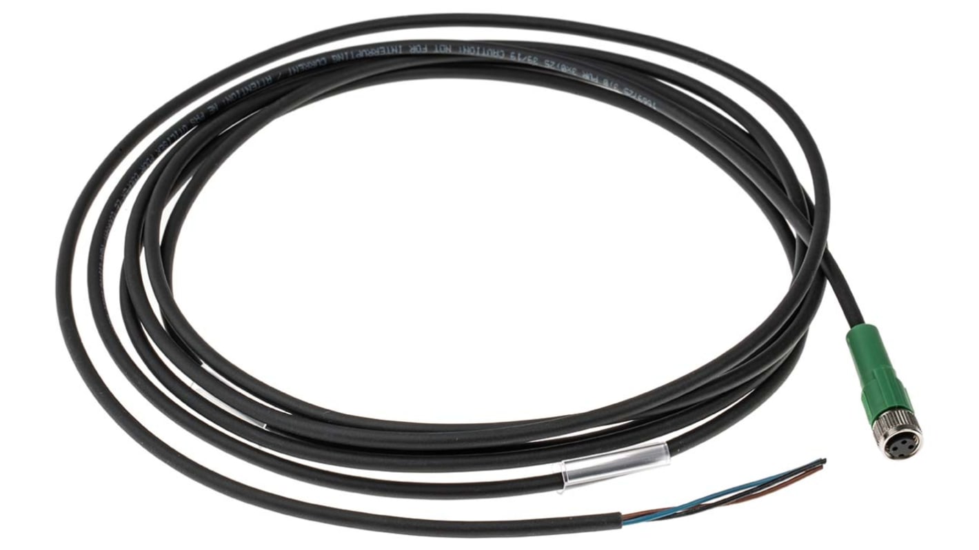 Cable de conexión Phoenix Contact, con. A M8 Hembra, 3 polos, con. B Sin terminación, cod.: A, long. 3m, 48 V ac, 4 A,