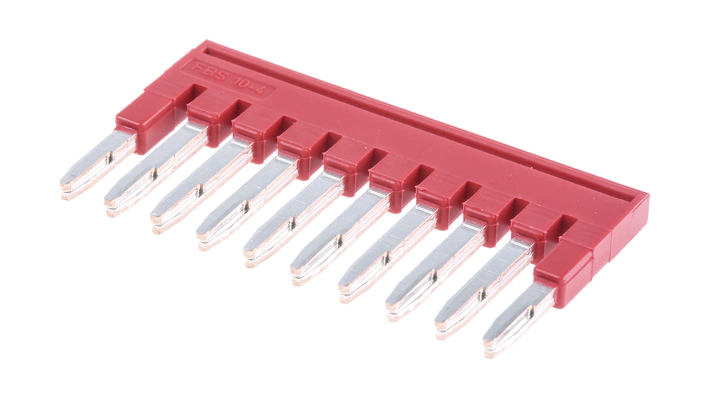 Phoenix Contact FBS 10-4 Series Jumper Bar for Use with DIN Rail Terminal Blocks, 17.5A