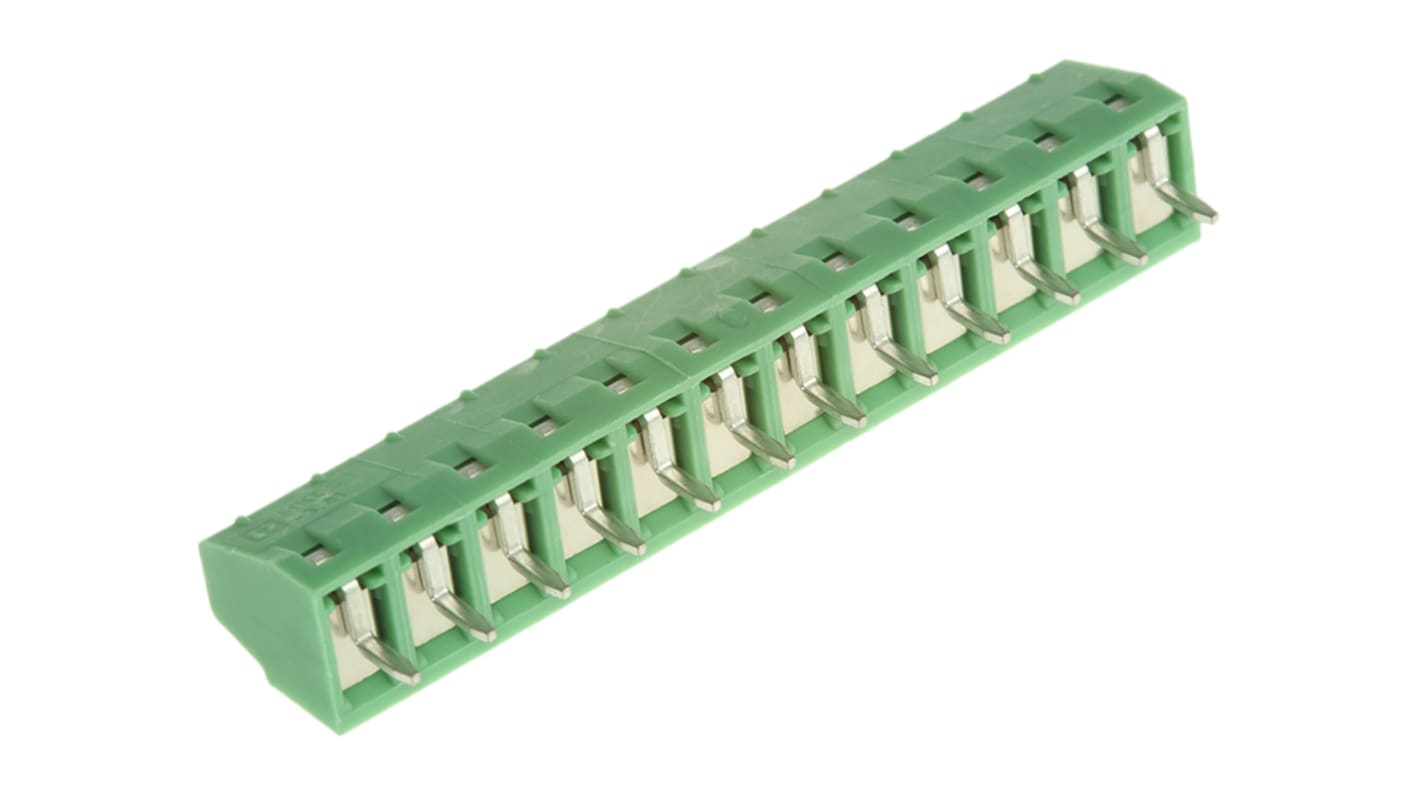 Phoenix Contact MKDS 1/12-3.81 Series PCB Terminal Block, 12-Contact, 3.81mm Pitch, Through Hole Mount, 1-Row, Screw
