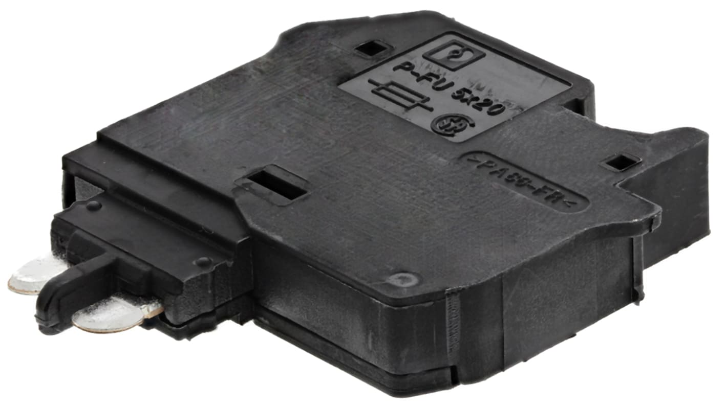 Phoenix Contact P-FU 5X20 Series Black Disconnect Terminal Block, Plug In Termination