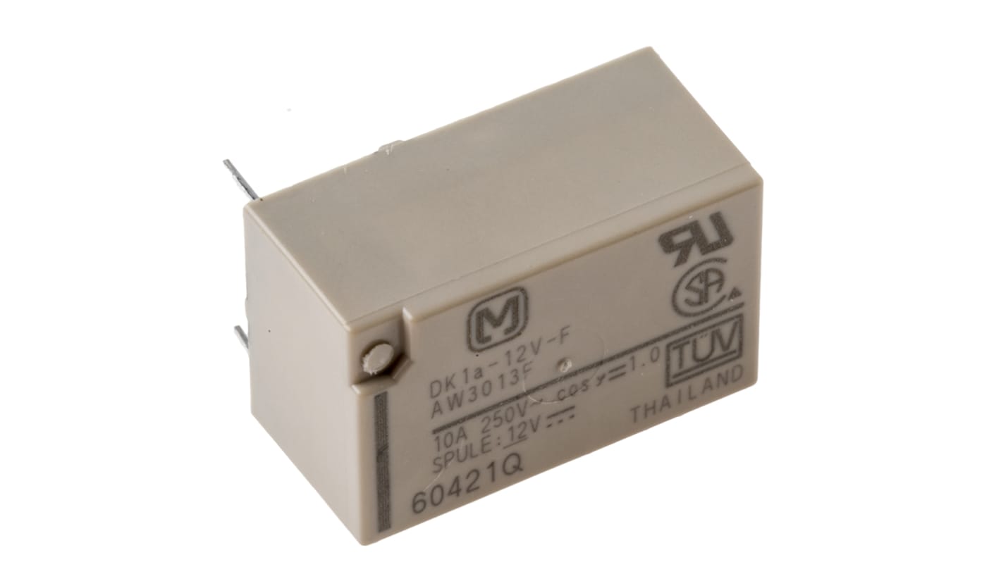 Panasonic PCB Mount Power Relay, 12V dc Coil, 10A Switching Current, SPST