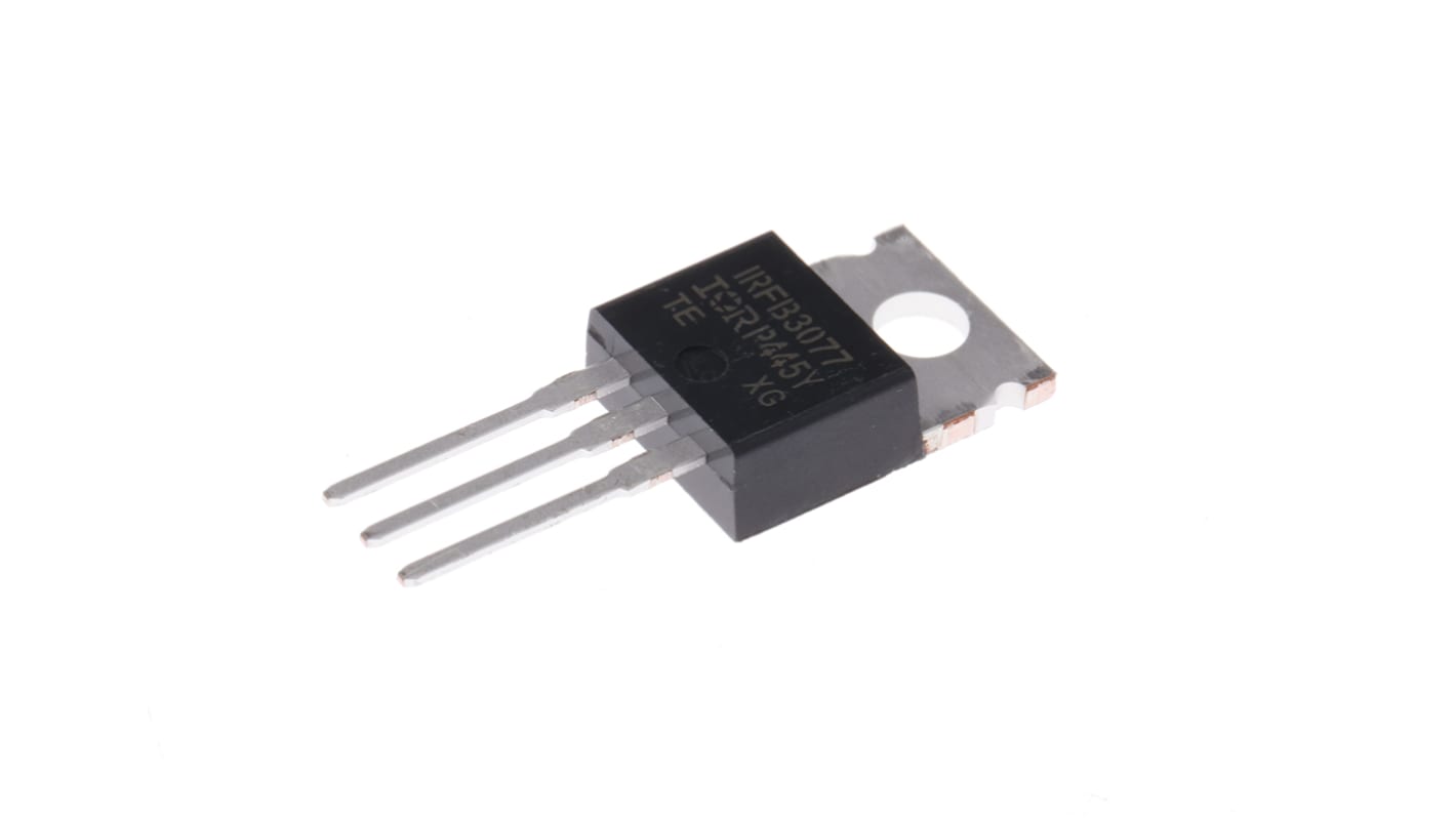 Infineon HEXFET IRFB3077PBF N-Kanal, THT MOSFET 75 V / 210 A 370 W, 3-Pin TO-220AB