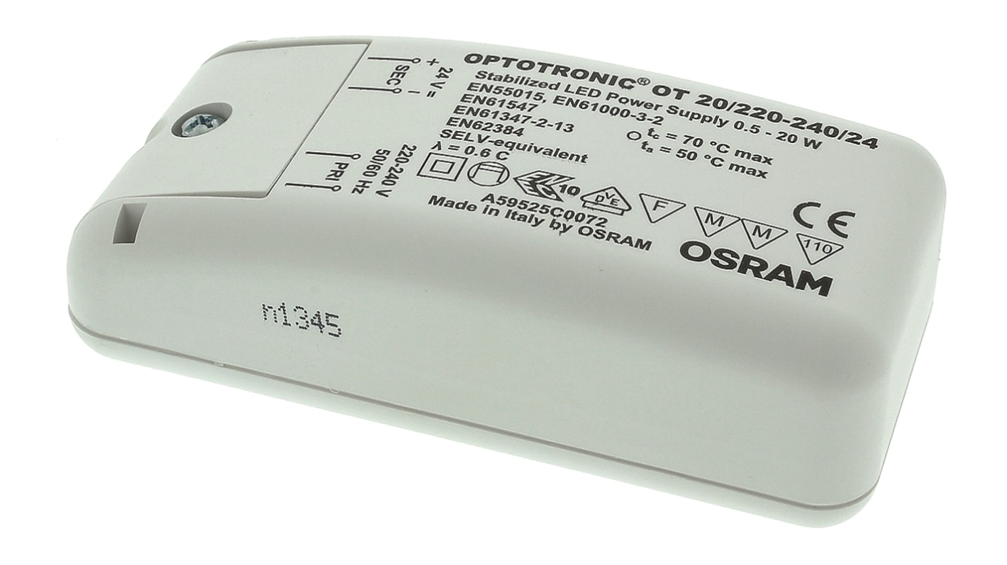 Driver de LED Osram,sortie 24V 830mA, 20W, IP20